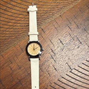 White Leather Strap Watch
